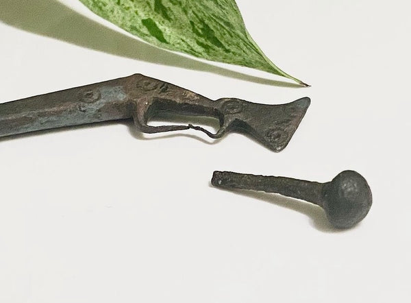 Rare Antique Bronze Child’s Toy Petronel With Ram Rod Circa 1630 - Source Vintage