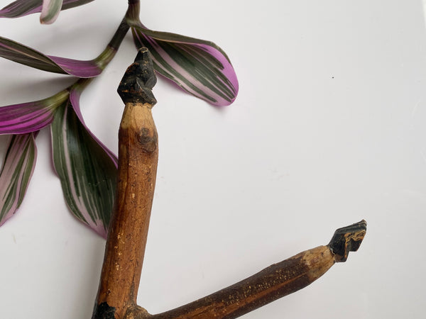 Rare Antique Folk Art Slingshot Handle Carved Into The Form Of A Man c.1900 - Source Vintage