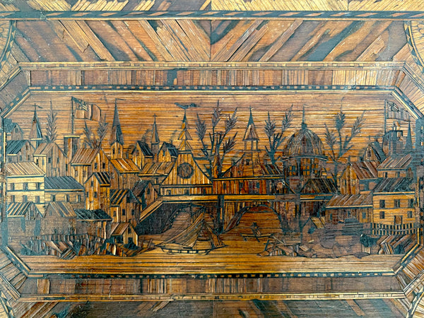 An Incredible Late 18th - Early 19th Century Napoleonic Prisoner Of War Made Straw Work Box - Source Vintage