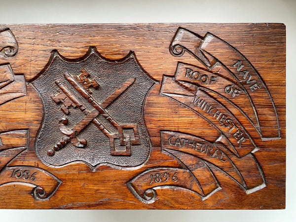 A Rare Folk Art Stand Made With Oak From Winchester Cathedral - Source Vintage