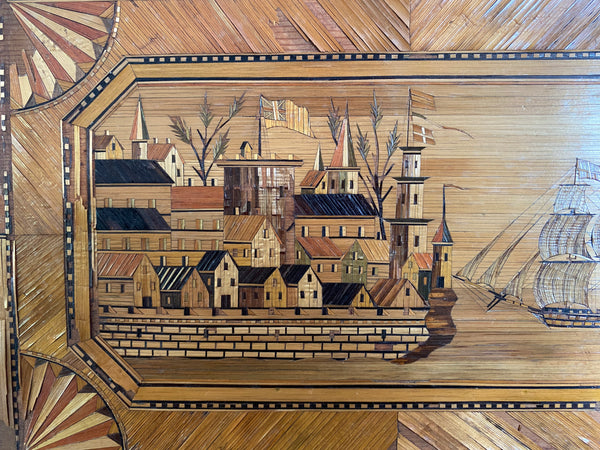 An Incredible Late 18th - Early 19th Century Napoleonic Prisoner Of War Made Straw Work Box - Source Vintage