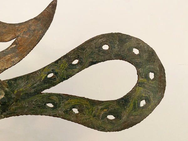 *RESERVED* Antique Folk Art Metal Bird Weathervane Mounted On Oak Base c.1900s - Source Vintage