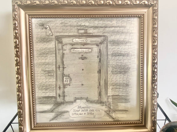 A Rare Original Signed Sketch By Lifer, Charles Bronson, Britain’s Most Notorious Prisoner - Source Vintage
