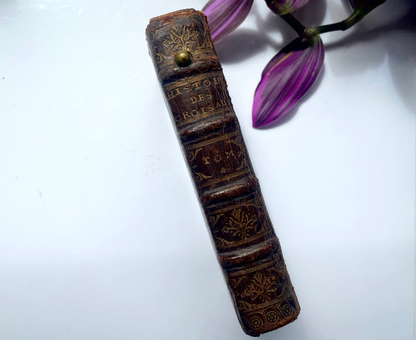 A Mysterious Antique 17th Century Spy Book With Secret Covert Device Wired Within & Button To The Spine - Source Vintage