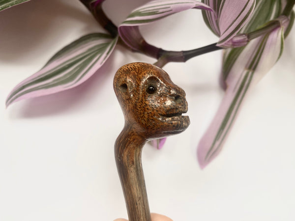 Antique 19th Century Carved Fruitwood Folk Art Novelty Pipe Tamper - Source Vintage