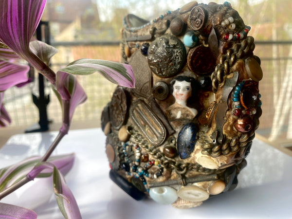 Early 20th Century Folk Art Memory Jug - Source Vintage