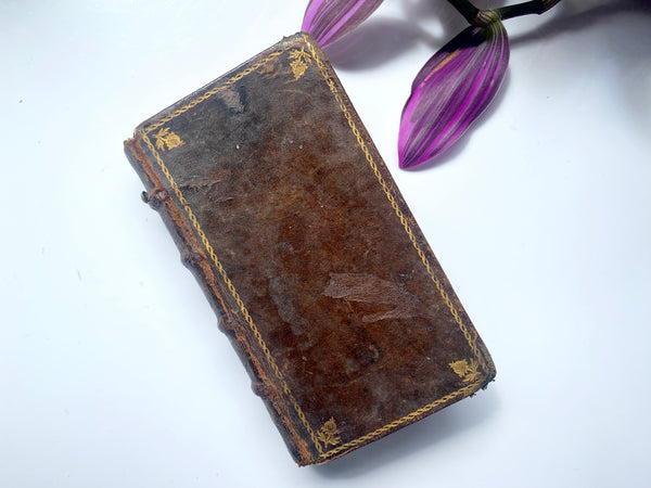 A Mysterious Antique 17th Century Spy Book With Secret Covert Device Wired Within & Button To The Spine - Source Vintage