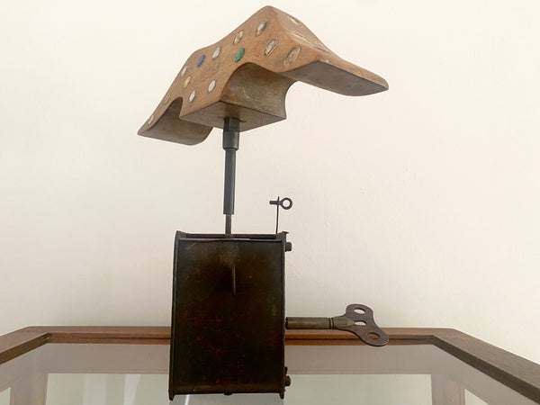 Rare Unusual Antique Scratch Built Folk Art Wind-Up Bird Scarer - Source Vintage