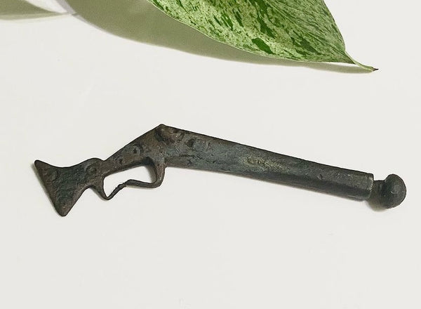 Rare Antique Bronze Child’s Toy Petronel With Ram Rod Circa 1630 - Source Vintage