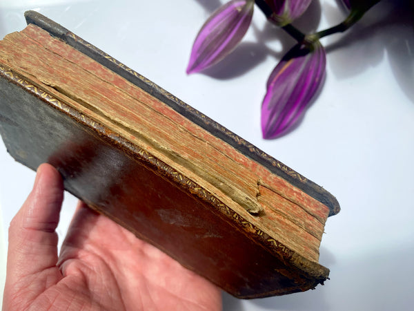 A Mysterious Antique 17th Century Spy Book With Secret Covert Device Wired Within & Button To The Spine - Source Vintage