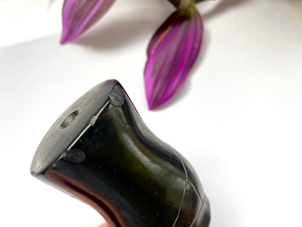 A Charming Antique 19th Century Folk Art Carved Cannel Coal Boot Ornament - Source Vintage