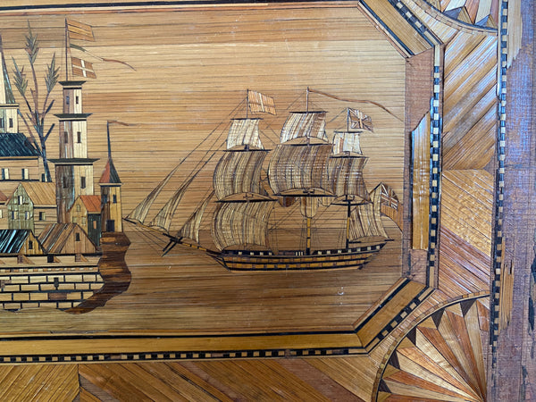 An Incredible Late 18th - Early 19th Century Napoleonic Prisoner Of War Made Straw Work Box - Source Vintage