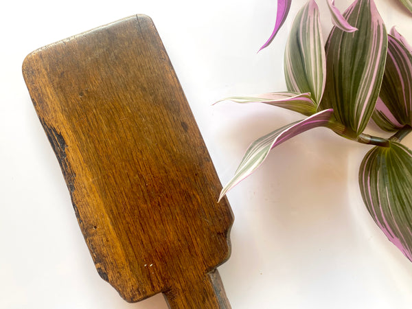 Rare Georgian Treen Washing Paddle With Symbols Of Love Dated 1794 - Source Vintage