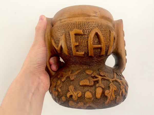 An Astonishing Antique Late 19th Century Gothic Revival Carved Folk Art Ceremonial Mead Chalice - Source Vintage