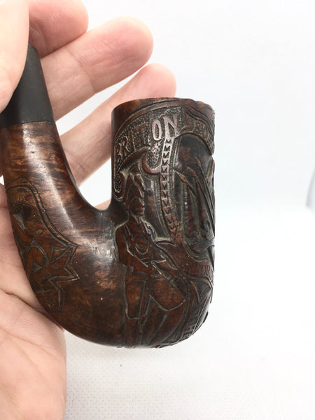 Rare Boer War Carved Briar Pipe Gift From Clr Sgt McDonald To Sgt Maj Shepperd - Source Vintage