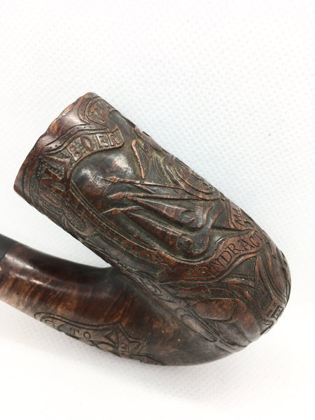Rare Boer War Carved Briar Pipe Gift From Clr Sgt McDonald To Sgt Maj Shepperd - Source Vintage
