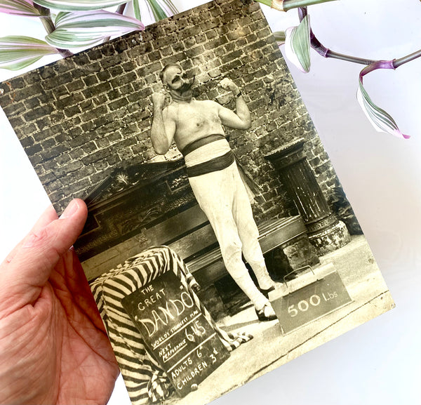 Rare Antique Early 20th Century Press Photo Of Strongman The Great Dando - Source Vintage