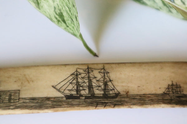 Antique 19th Century Sailor Carved Scrimshaw Sweetheart Love Token Busk ‘Home To Hull’ - Source Vintage