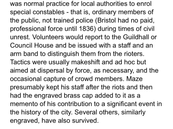 A Significant Memento From Bristol Reform Riots 1831, Peter Maze Jr, PLEASE READ - Source Vintage