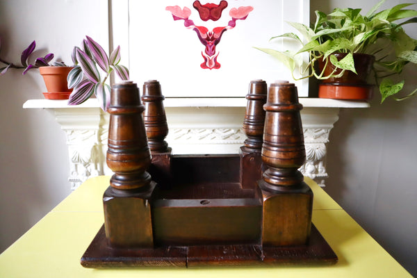 Rare Antique Carved Boer War Mafeking Robert Baden-Powell Stool - Source Vintage