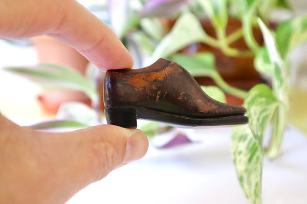 Rare 19th Century Miniature Shoe & Last, Apprentice Cordwainer Piece c.1855 - Source Vintage