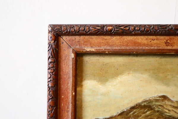 Unusual 19th Century Prisoner Of War Or Folk Art Mixed Media Painting - Source Vintage