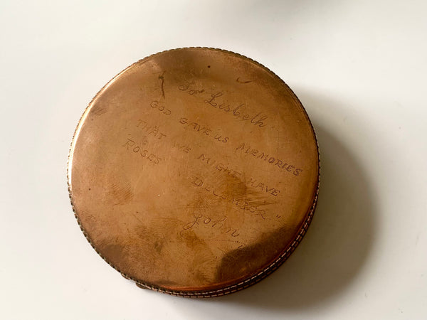 Antique 18th/19th Century Trench Art Snuff Box With George III Coin & Love Poem - Source Vintage