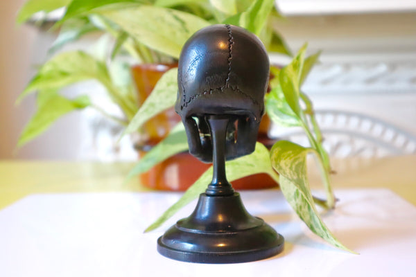 Rare Antique 19th Century Carved Ebony Memento Mori Skull c.1880 - Source Vintage