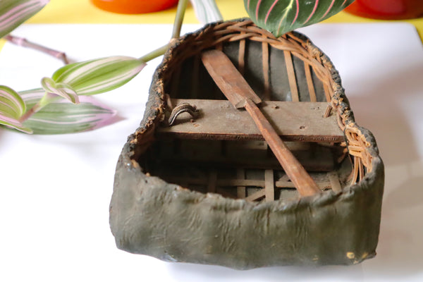 A Rare 19th Century Folk Art Miniature Apprentice Piece Coracle Boat - Source Vintage