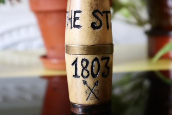 Rare Maritime Antique Fishing Folk Art The Star 1803 - Source Vintage