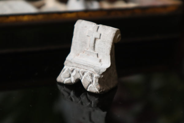 Rare WW1 Gallipoli Campaign Carved Stone Trench Art In Soldier’s Original Tin - Source Vintage