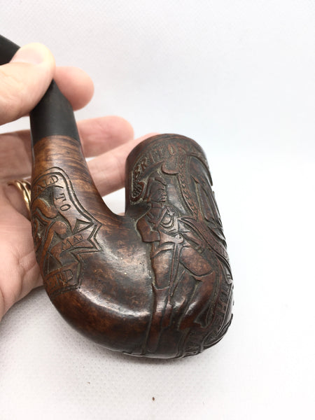 Rare Boer War Carved Briar Pipe Gift From Clr Sgt McDonald To Sgt Maj Shepperd - Source Vintage