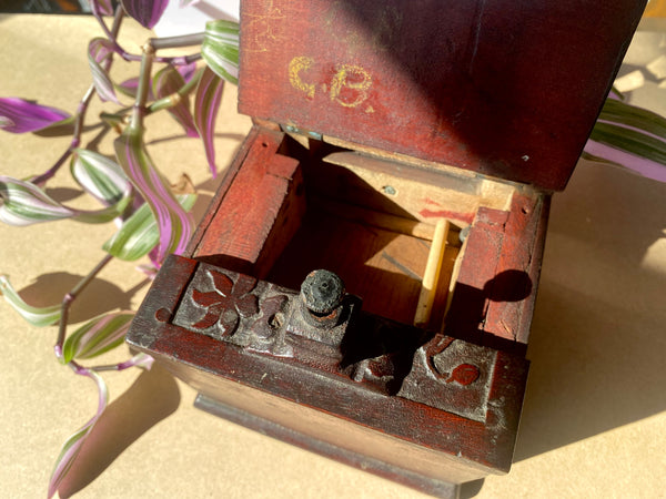Antique 19th Century Sailor Folk Art Cigarette Ditty Box - Source Vintage