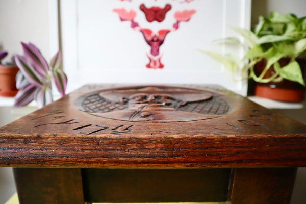 Rare Antique Carved Boer War Mafeking Robert Baden-Powell Stool - Source Vintage