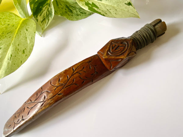 Antique 19th Century Carved Treen Knitting Sheath Sailor Love Token ‘C. Berry’ - Source Vintage