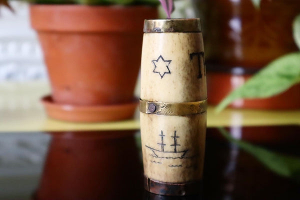 Rare Maritime Antique Fishing Folk Art The Star 1803 - Source Vintage