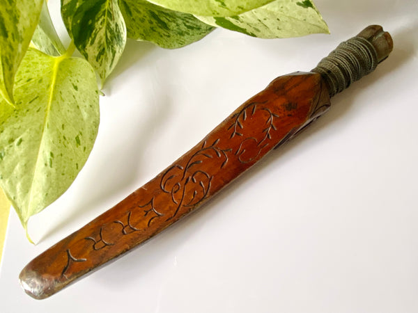 Antique 19th Century Carved Treen Knitting Sheath Sailor Love Token ‘C. Berry’ - Source Vintage