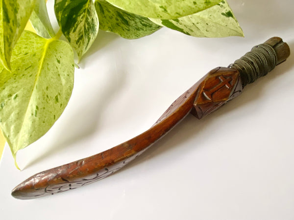 Antique 19th Century Carved Treen Knitting Sheath Sailor Love Token ‘C. Berry’ - Source Vintage