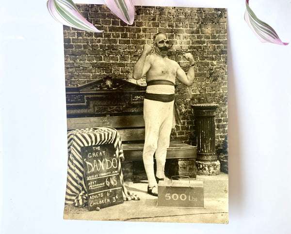 Rare Antique Early 20th Century Press Photo Of Strongman The Great Dando - Source Vintage