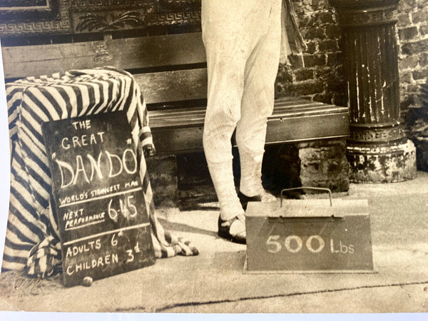 Rare Antique Early 20th Century Press Photo Of Strongman The Great Dando - Source Vintage