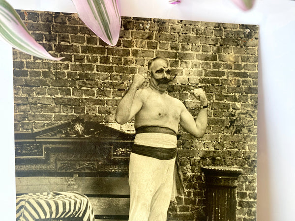 Rare Antique Early 20th Century Press Photo Of Strongman The Great Dando - Source Vintage