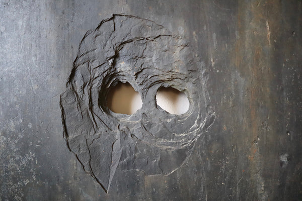 Antique Curiosity Slate Peephole Panel From Woodhall Estate Monastery Yorkshire - Source Vintage