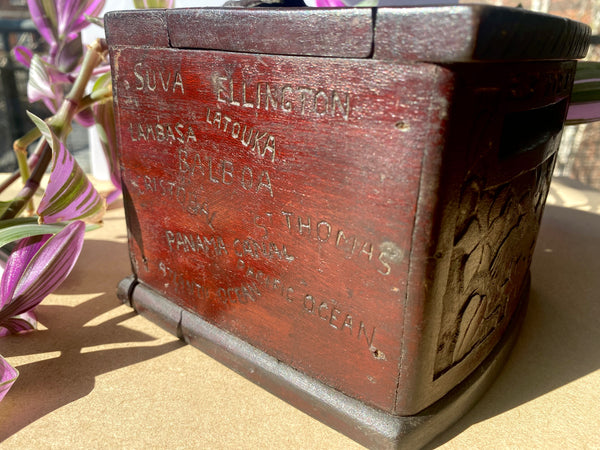 Antique 19th Century Sailor Folk Art Cigarette Ditty Box - Source Vintage