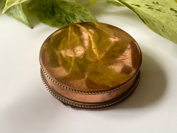 Antique 18th/19th Century Trench Art Snuff Box With George III Coin & Love Poem - Source Vintage