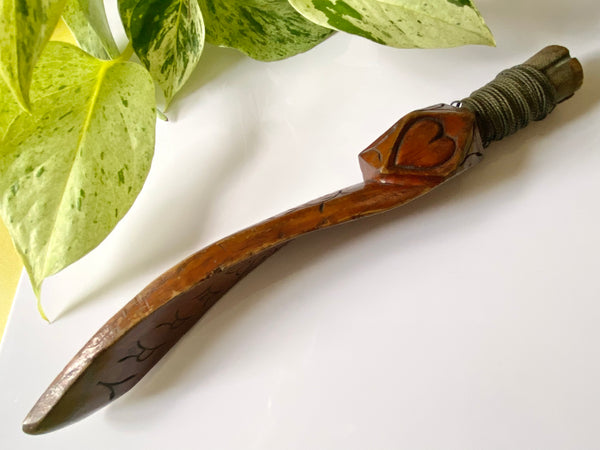 Antique 19th Century Carved Treen Knitting Sheath Sailor Love Token ‘C. Berry’ - Source Vintage