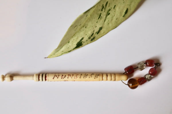 Rare Antique Victorian William Worsley Hanging Souvenir Folk Art Bobbin 1868 - Source Vintage