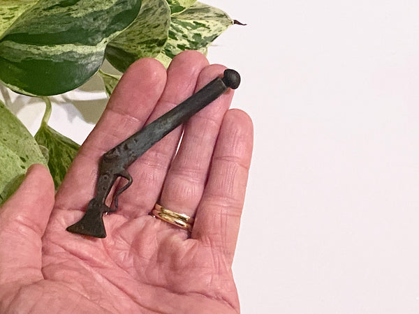 Rare Antique Bronze Child’s Toy Petronel With Ram Rod Circa 1630 - Source Vintage
