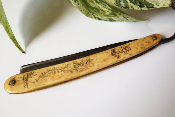 Antique 19th Century Scrimshaw Sailor Art Razor - Source Vintage
