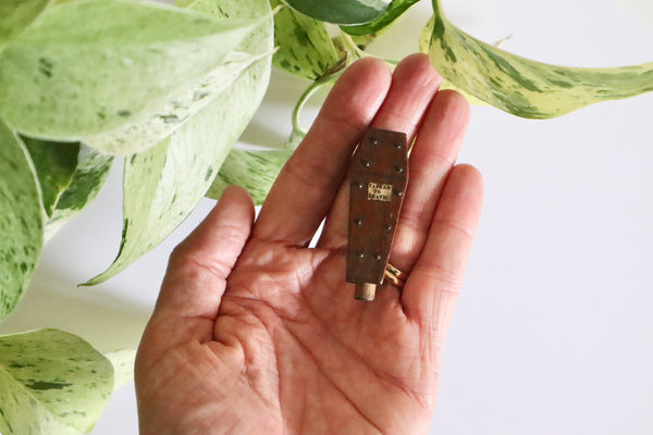 Antique Victorian Miniature Novelty Trick Treen Coffin “Talked To Death” - Source Vintage