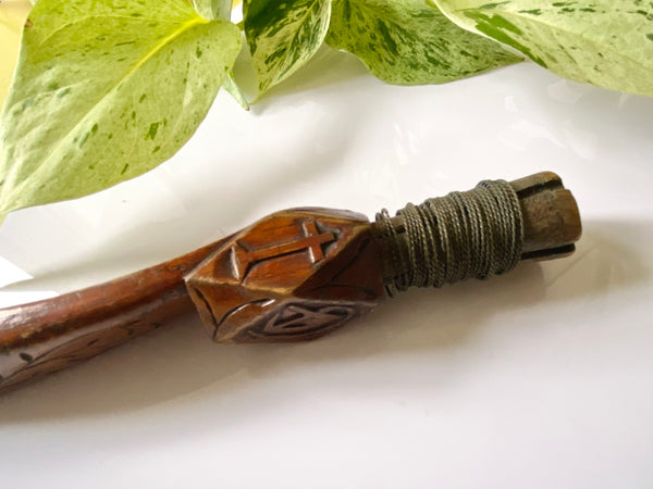 Antique 19th Century Carved Treen Knitting Sheath Sailor Love Token ‘C. Berry’ - Source Vintage